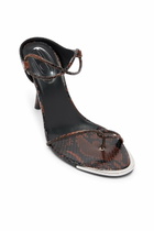 Diesel D-Diam's-Thin cord sandal in croc-effect leather - Sandals Womens in Brown
