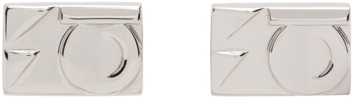 Photo: Salvatore Ferragamo Silver Gancini Cufflinks