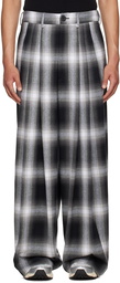 LU'U DAN Black & White Check Trousers