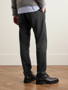 Canali - Slim-Fit Pleated Wool-Flannel Trousers - Gray