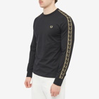 Fred Perry Authentic Men's Long Sleeve Contrast Taped Ringer T-Shirt in Black/1964 Gold