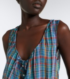 Dôen Theo plaid cotton crop top