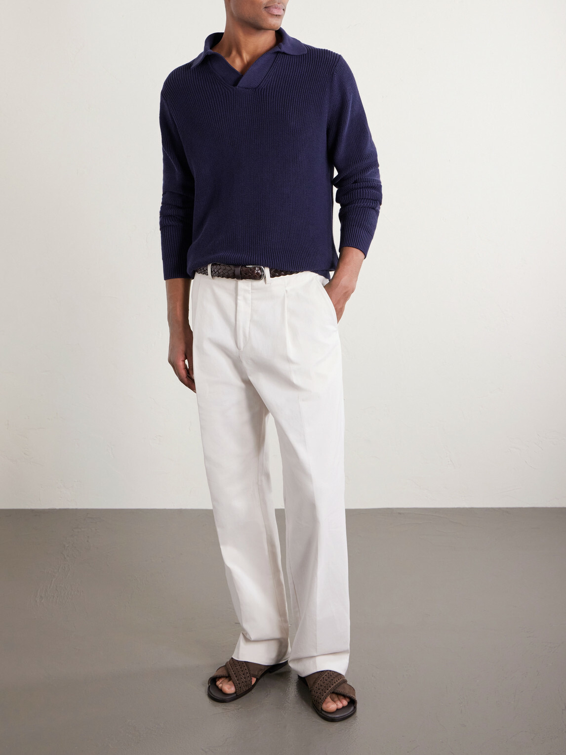 Thom Sweeney - Cotton Polo Sweater - Blue