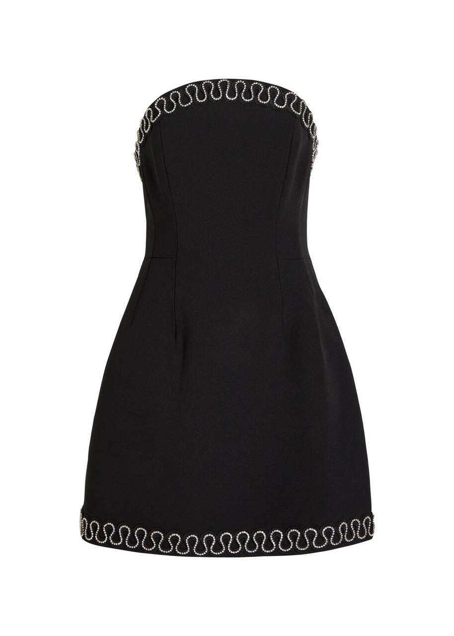Rebecca Vallance Nyx Crystal-embellished Crepe Mini Dress Black