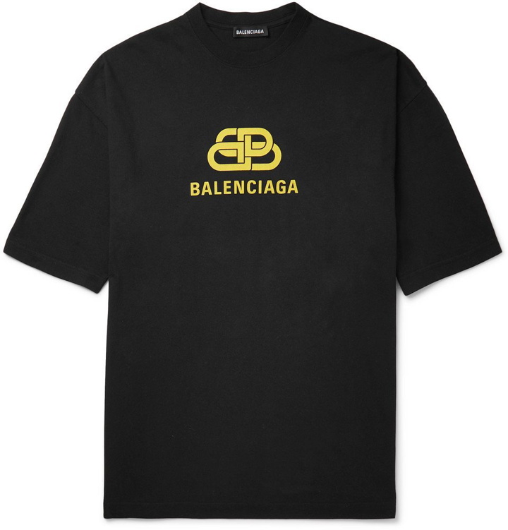 Photo: Balenciaga - Logo-Print Cotton-Jersey T-shirt - Black