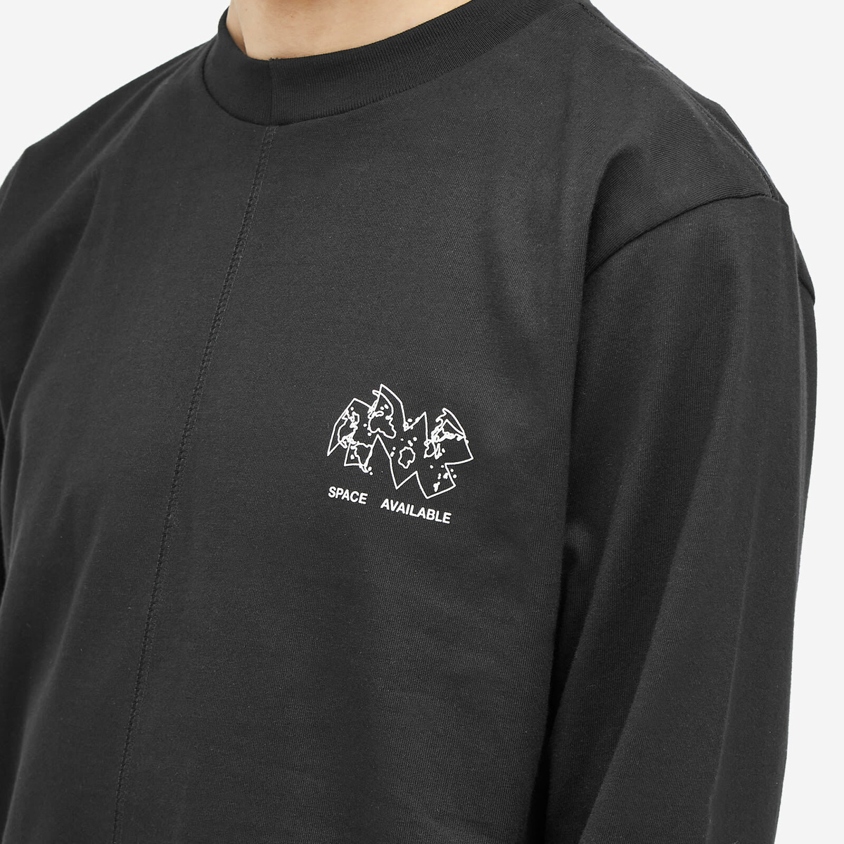 Space Available Men's Ocean Mapping Long Sleeve T-Shirt in Black
