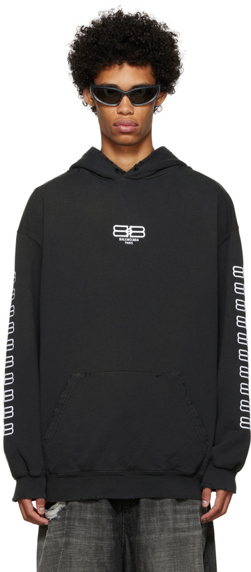 Photo: Balenciaga Black BB Paris Icon Hoodie