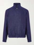 Canali - Linen Bomber Jacket - Blue