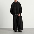 Anglan Men's Double Valley Tuck Sweat Hoodie in Black