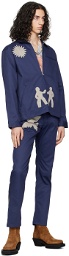 Carne Bollente Navy Only Love! Trousers