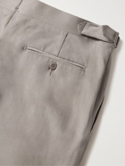 STÒFFA - Pleated Brushed Cotton-Twill Trousers - Brown