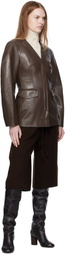 Nanushka Brown Erina Regenerated Leather Blazer