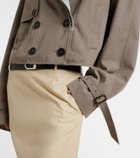 The Attico Cropped gabardine trench coat