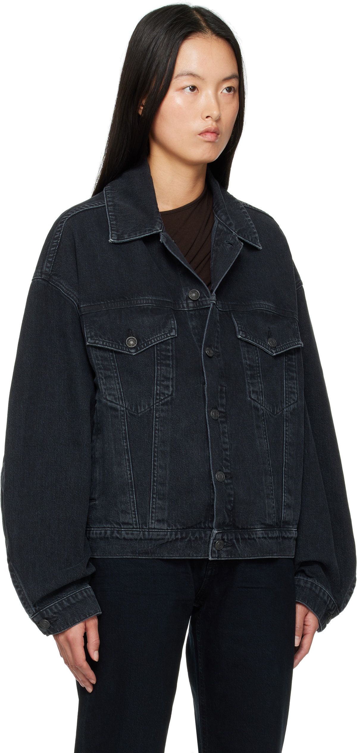 AGOLDE Black Dalton Balloon Denim Jacket AGOLDE