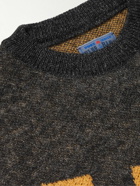 Blue Blue Japan - Jacquard-Knit Mohair-Blend Sweater - Black