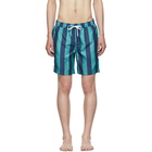 Onia Blue Marco Stripe The Charles 7 Swim Shorts