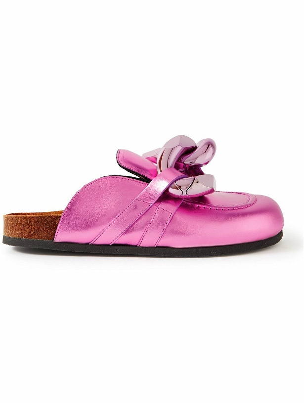 Photo: JW Anderson - Metallic Leather Loafers - Pink