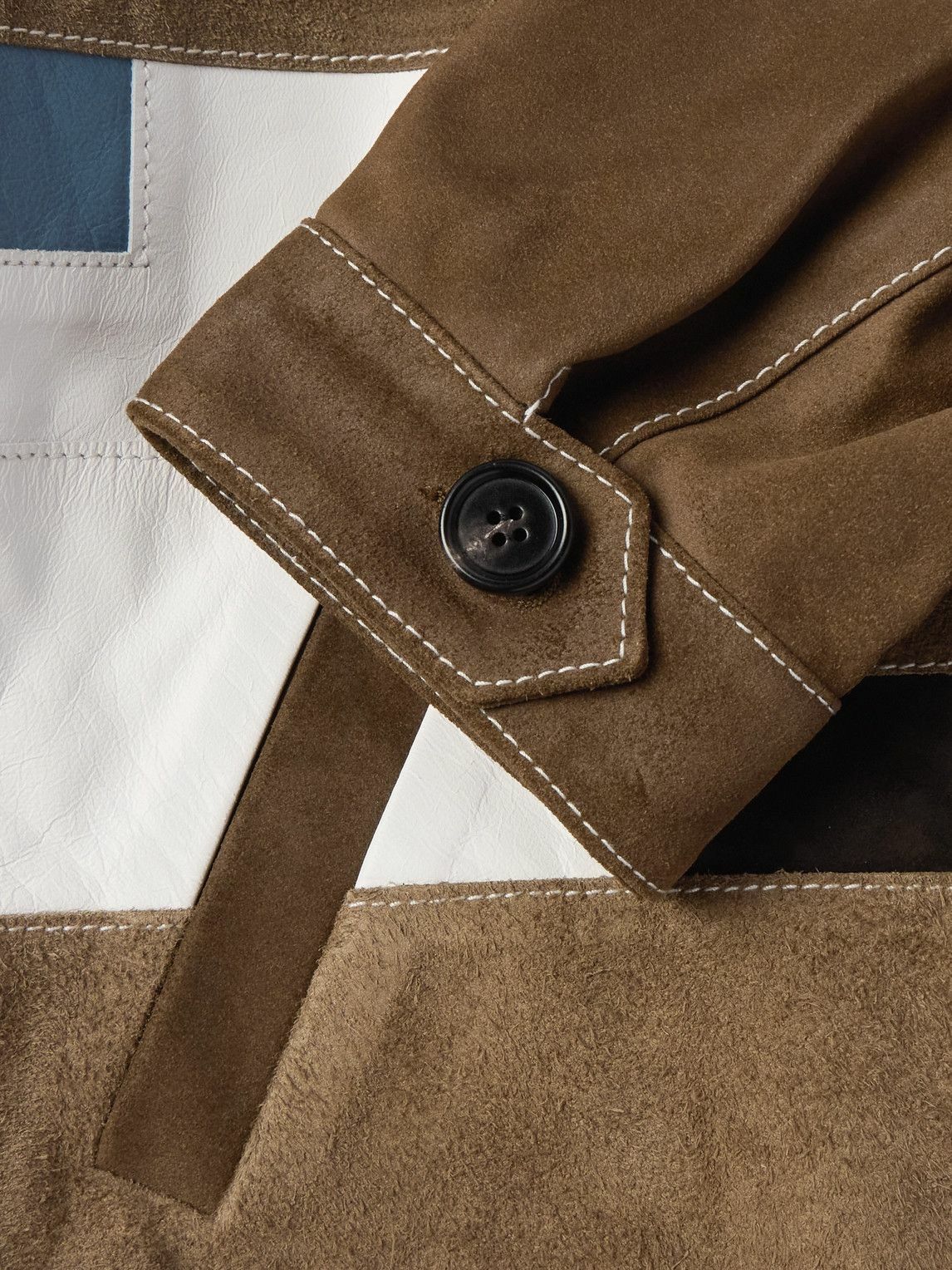 初期MARNI blouson Marni - Patchwork Suede and Textured-Leather Blouson Jacket
