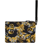 Versace Jeans Couture Black and Gold Barrocco Logo Pouch