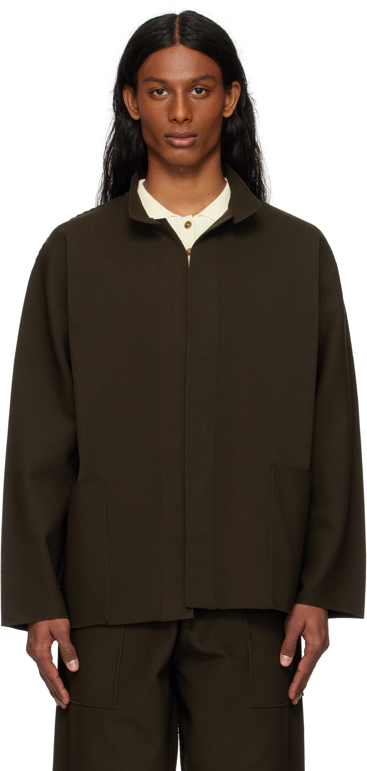 Homme Plissé Issey Miyake Brown Frame Coat Homme Plisse Homme Plissé Issey Miyake Brown Frame Coat Homme Plisse