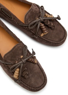 Tods Gommino Suede Loafers Brown