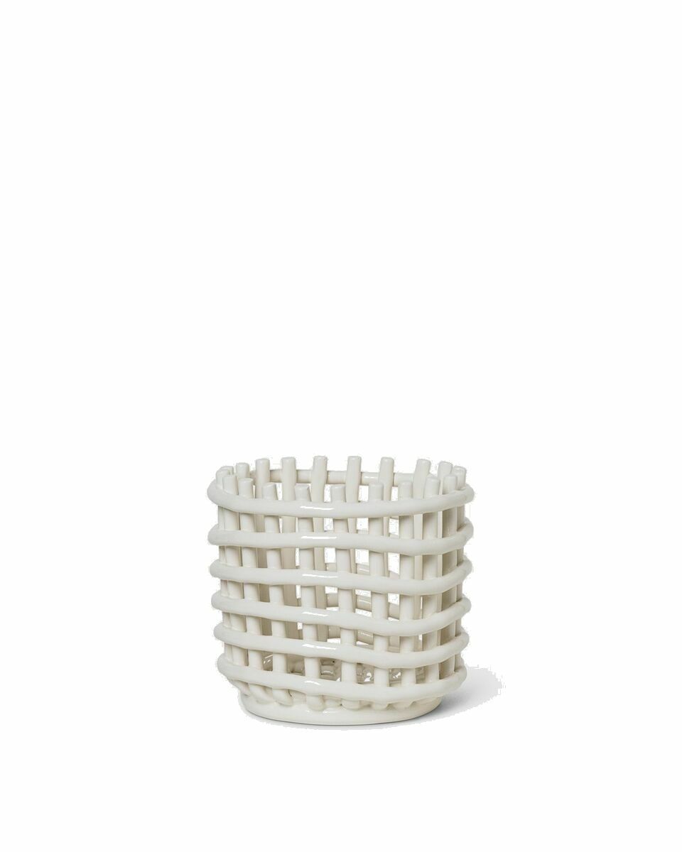 Photo: Ferm Living Ceramic Basket Small White - Mens - Home Deco