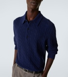 Arch4 Cable-knit cashmere polo sweater