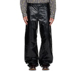 Dries Van Noten Black Loose Leather Pants