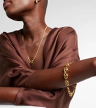 Stone and Strand Puffed Maritime 14kt gold chain bracelet