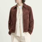 Drôle de Monsieur Men's D Mirror Zipped Leather Jacket in Brown