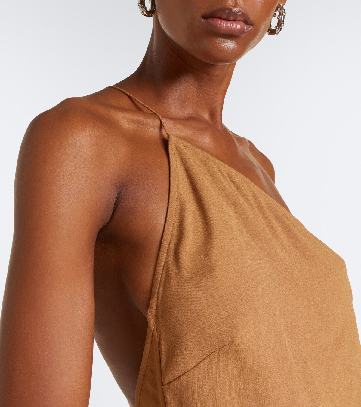 Taller Marmo Antelope fringe-trimmed asymmetric midi dress