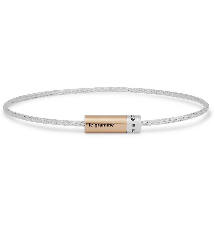Photo: Le Gramme - 9G Sterling Silver and 18-Karat Gold Cable Bracelet - Silver