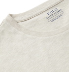 POLO RALPH LAUREN - Slim-Fit Logo-Embroidered Mélange Cotton-Jersey T-Shirt - Neutrals