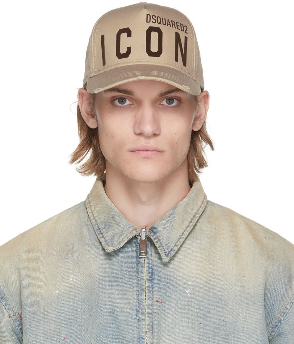 Dsquared2 Beige Be 'Icon' Cap Dsquared2