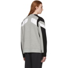 Neil Barrett Grey and Black Zippered Modernist Sweatshirt