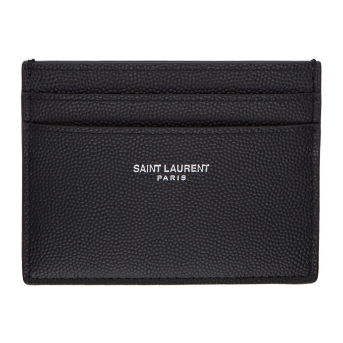 Photo: Saint Laurent Black Logo Card Holder