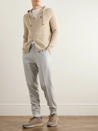 Brunello Cucinelli - Tapered Pinstriped Cashmere-Blend Sweatpants - Gray