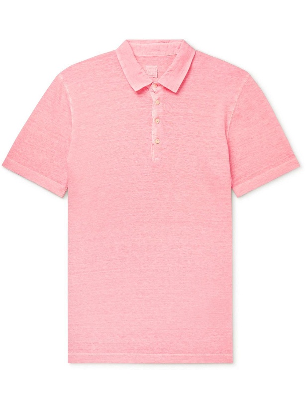 Photo: 120% - Slim-Fit Linen-Jersey Polo Shirt - Pink