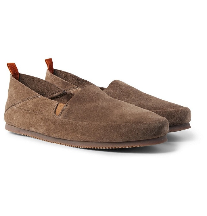 Photo: Mulo - Collapsible-Heel Suede Loafers - Light brown