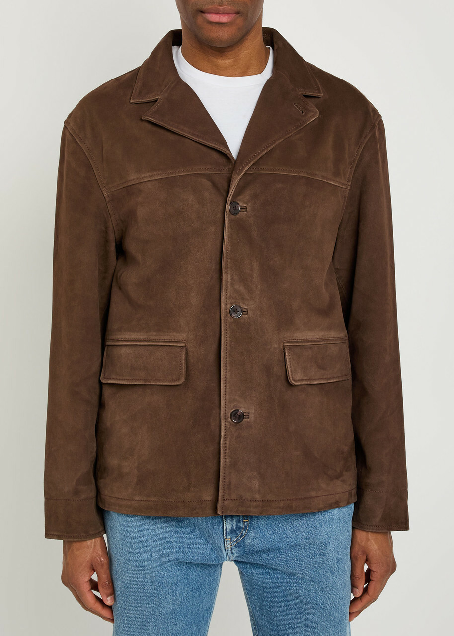 Officine Générale Erickson Suede Jacket Brown