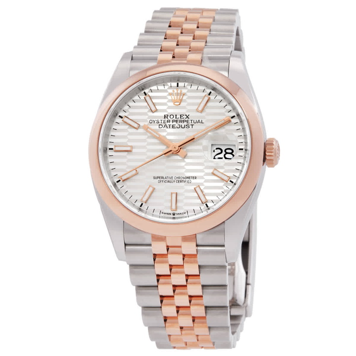 Photo: Rolex Datejust 36 Automatic Chronometer Silver Fluted Motif Dial Watch 126201SSJ