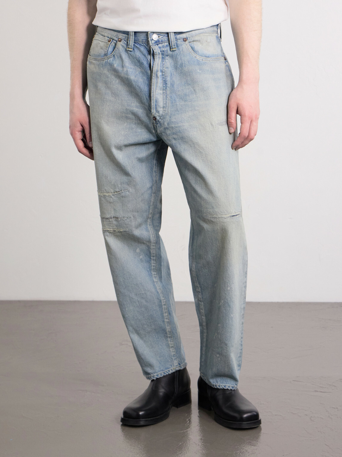 A.PRESSE - No.37 Wide-Leg Distressed Jeans - Blue