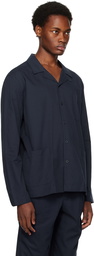 Sunspel Navy Buttoned Pyjama Shirt