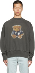 We11done Grey Glow-In-The-Dark Teddy Bear Sweatshirt