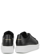Alexander McQueen Oversized Black Leather Sneakers, Sneakers, Black