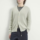 Auralee Men's Cashmere Silk Melange Knit Cardigan in Mix Mint Gray
