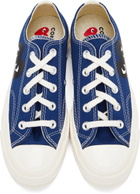 COMME des GARÇONS PLAY Blue Converse Edition Half Heart Chuck 70 Low Sneakers