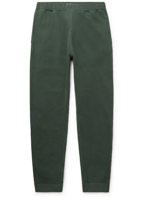 Photo: Sunspel - Tapered Brushed Loopback Cotton-Jersey Sweatpants - Green