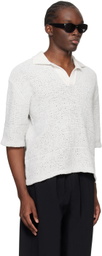 SUNNEI Gray Open Spread Collar Polo