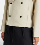 Bottega Veneta Intrecciato striped wool and cotton peacoat